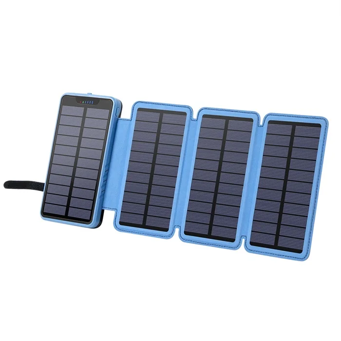

Solar Panel Waterproof Foldable Solar Power Bank with Led Light