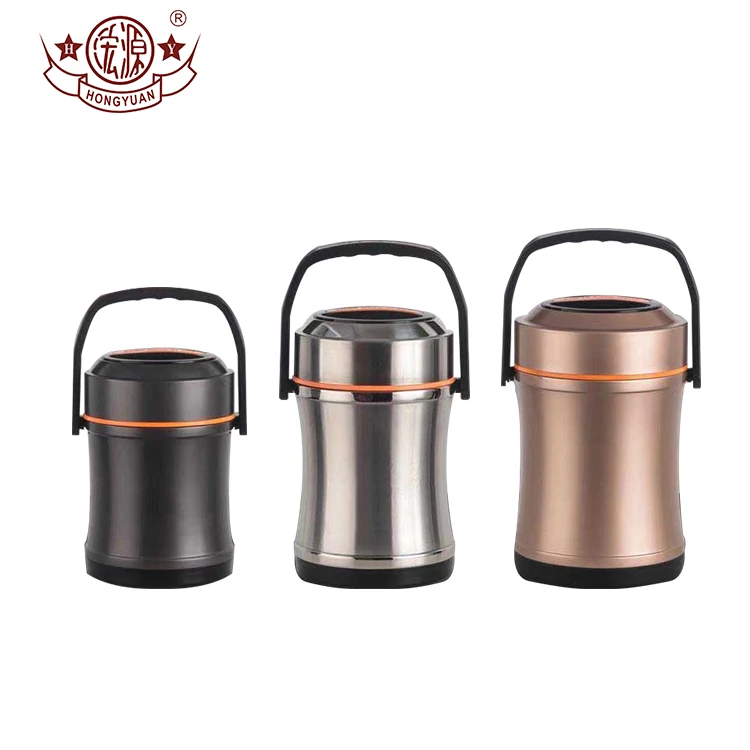 

Stainless steel food container insulated thermos vacuum flasks, Silver/black/gold