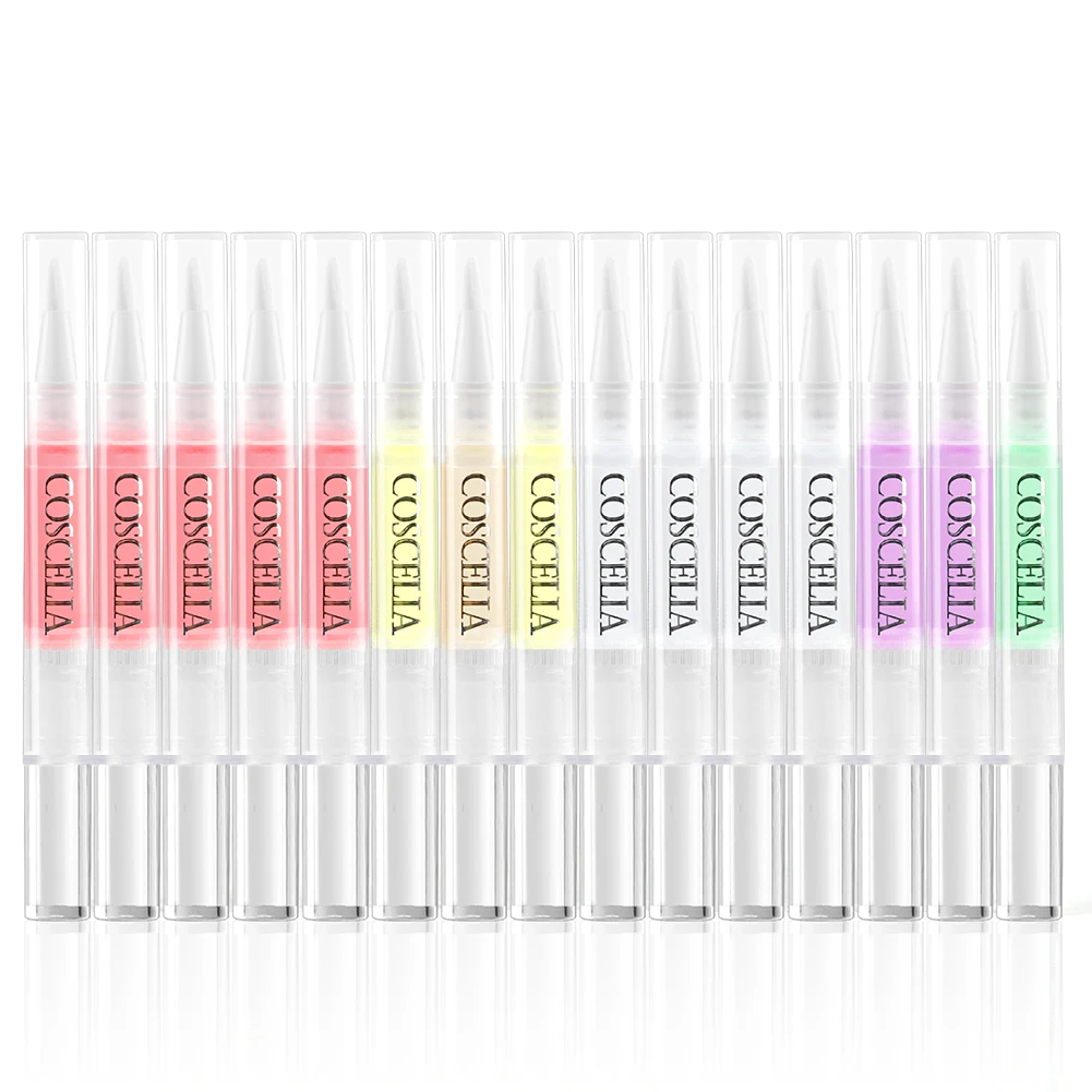 

COSCELIA High Quality 15 flavors Nail Cuticle Revitalizer Oil Set Nail Treatment Pen For Finger Skin Care Cuticle Oil Manicure