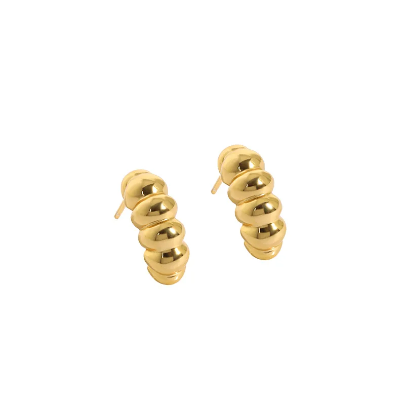 

Tiny 18k Gold Plated Croissant Stud Earrings 925 Sterling Silver Cute Croissant Earrings For Women