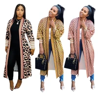 

09726NA FashionOsina fall clothing casual print long sleeve cardigan winter long warm coats and jackets for ladies women