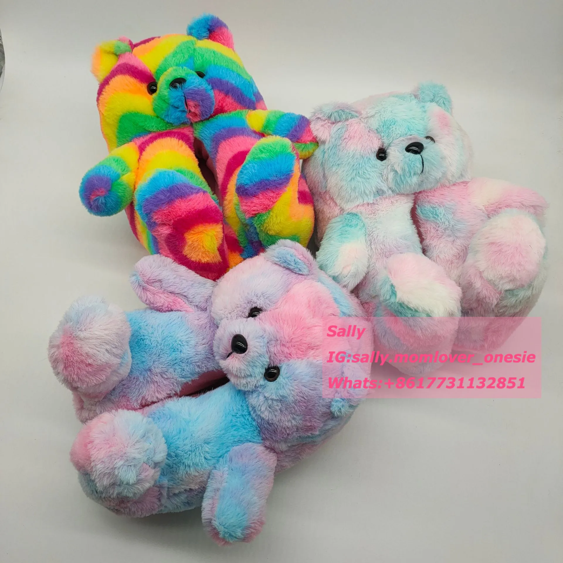 

Stock Teddy bear house slippers furry giant teddy bear slippers teddy bears for valentine's day, Blue teddy bear slippers