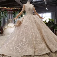 

Jancember AHTL497 2020 Gorgeous Beaded Long Sleeve Lace Applique Ball Gown Wedding Dresses Bridal Gown