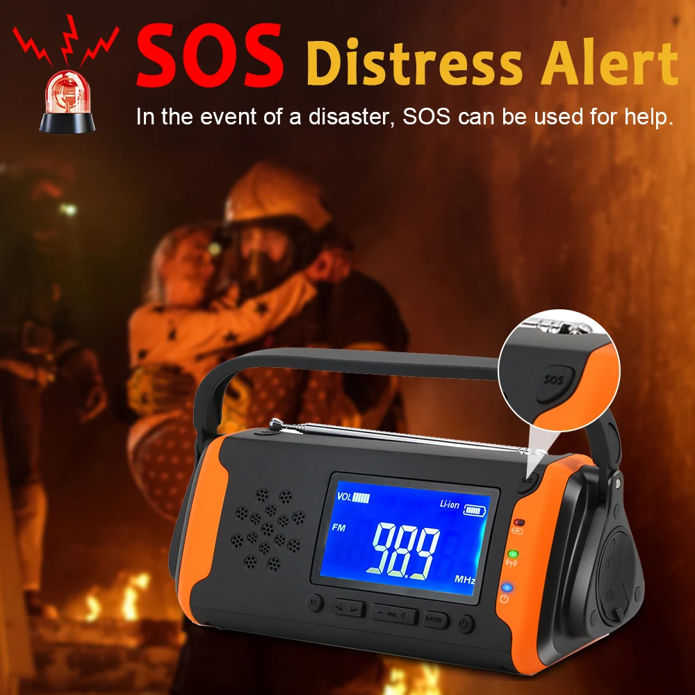 
am fm radio digital rechargeable dynamo radio with mobile charger and flashlight 