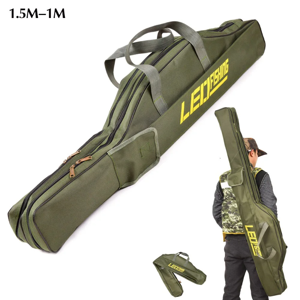 

JETSHARK 1M 1.5M Portable Foldable Fishing Rod Carrier Fish Pole Tools Storage Bag Case 4.8