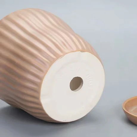 
North Europe simple ceramic flowerpot table top phalaenopsis orchid belt tray custom Chinese manufacturer 