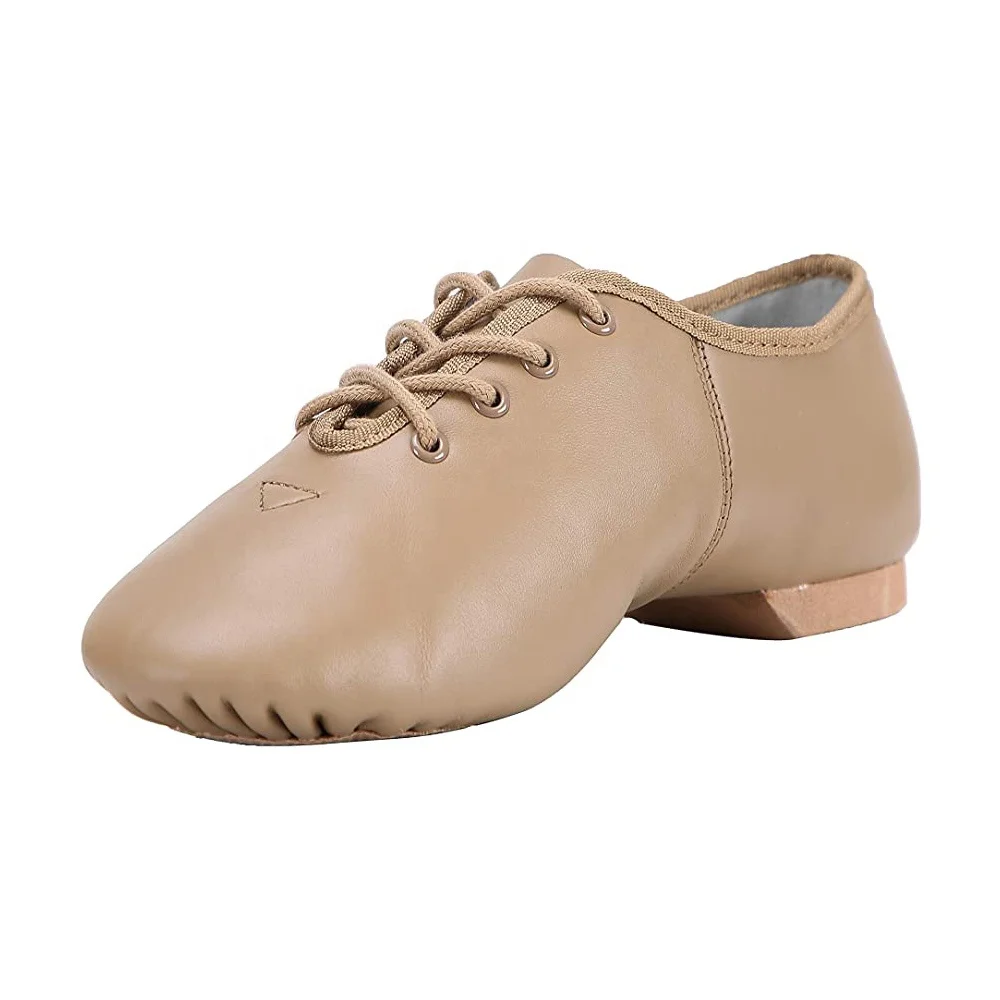 

EU and US in Stock Supple Leather Traditional Oxford Lace Up Unisex Jazz Shoe for Women and Men's Dance Shoes