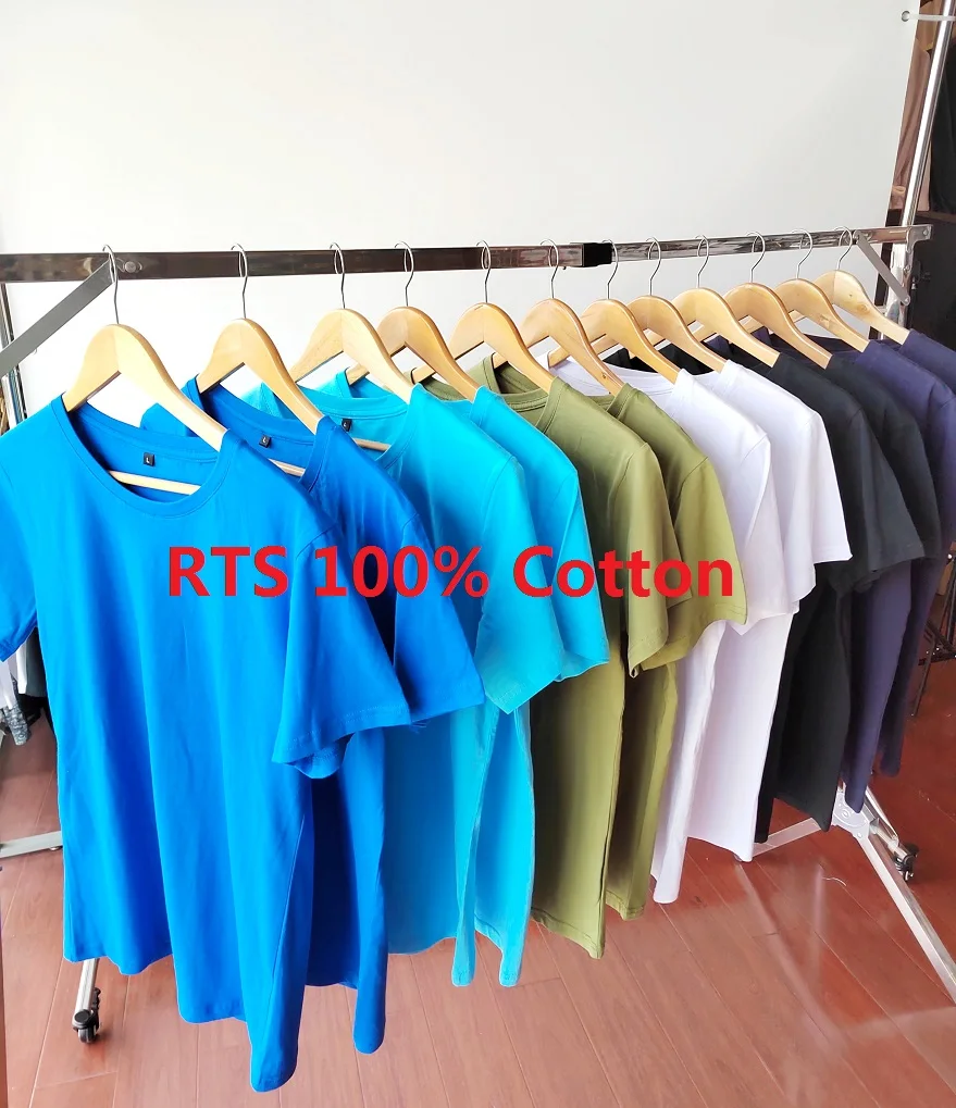 

Superior Quality RTS Custom Logo Printing Tshirt Blank Men T shirt Wholesale Plain In Bulk 100% Combed Cotton T-shirts for Men