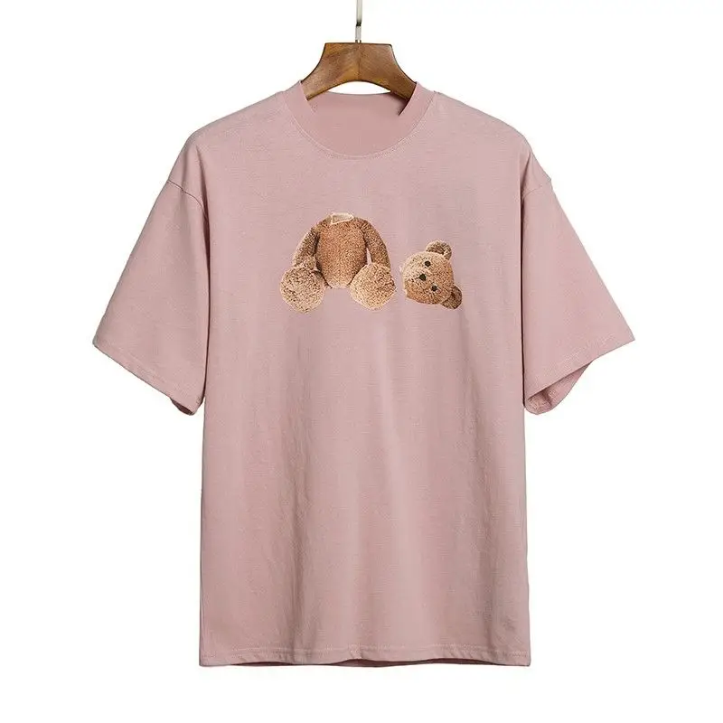 

Palm angel shirt Short-sleeved Male and Female Teddy Bear Couple T-shirt heavy weight cotton plus size t-shirts women, Customized color