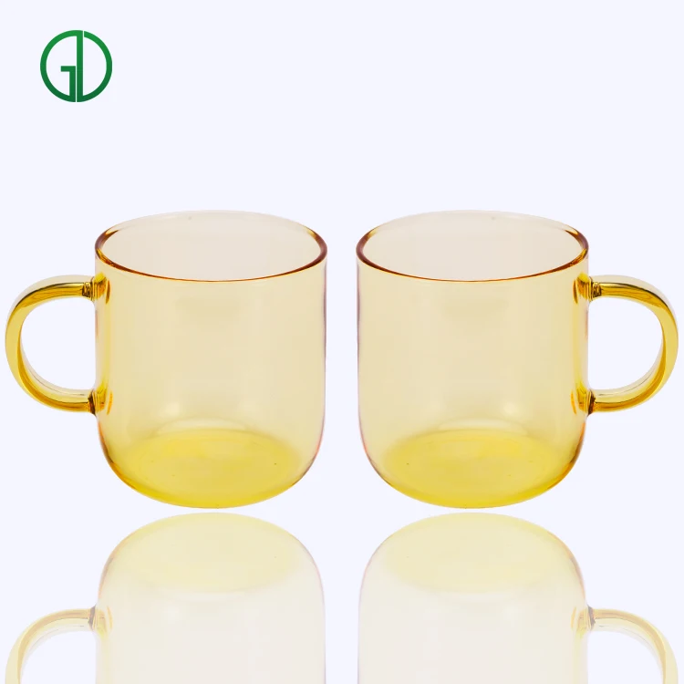 

Factory Price Worth Buying Single Wall Borosilicate Glass Cup With Handle, Pink,amber,jade green,mint green,ect.