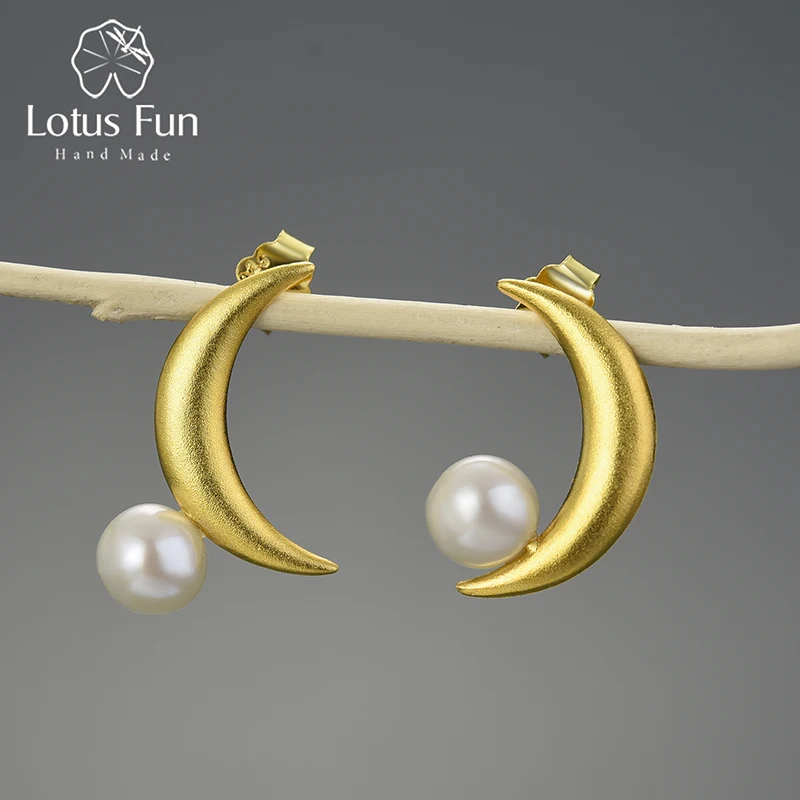 

Lotus Fun pure 925 sterling silver 18k gold plated pearl earrings wholesale