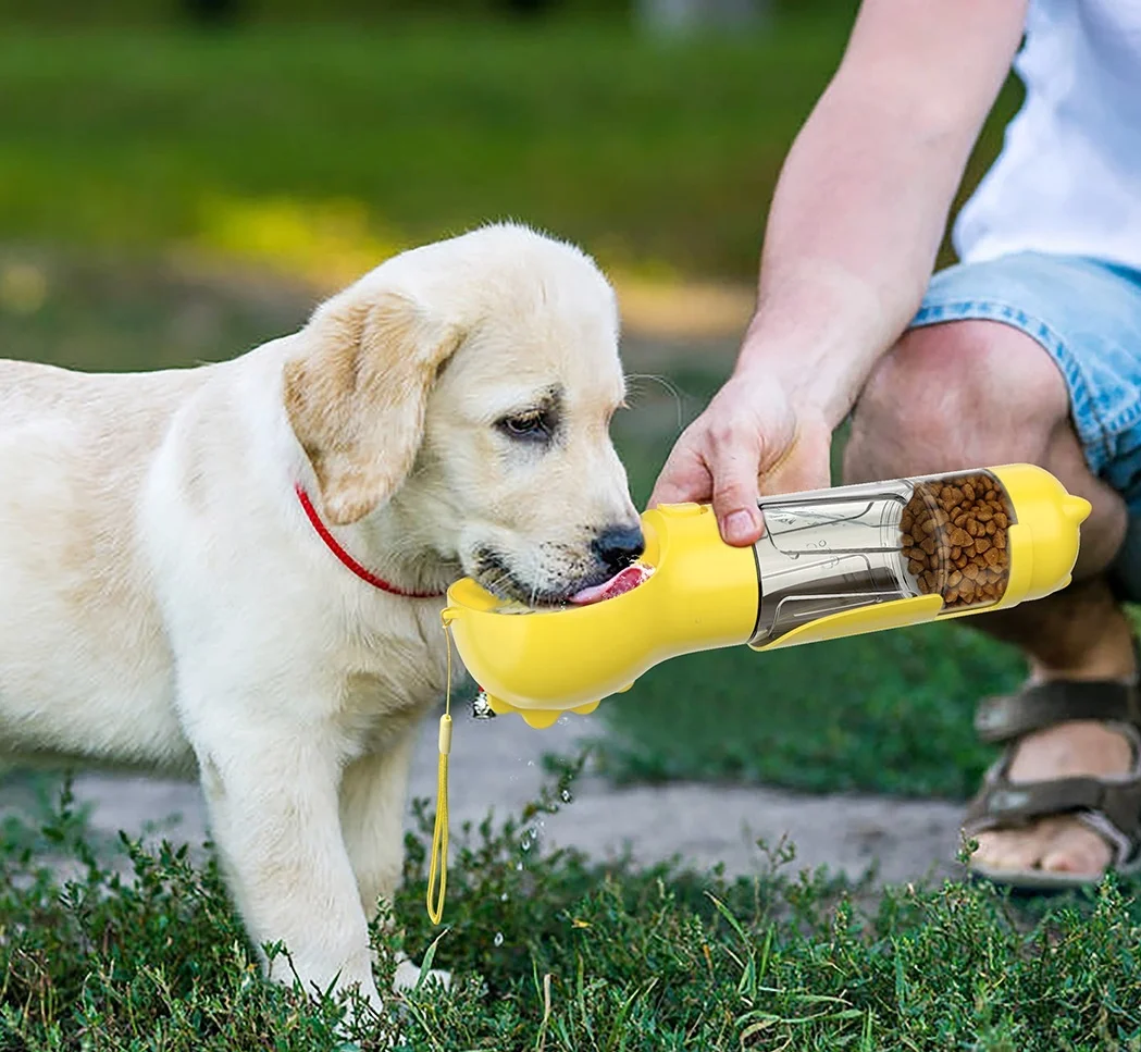 

New Arrival Plastic Portable Pet Bottle Water Dispenser Outdoor Use Dog Bottle Food Container dog water bottle