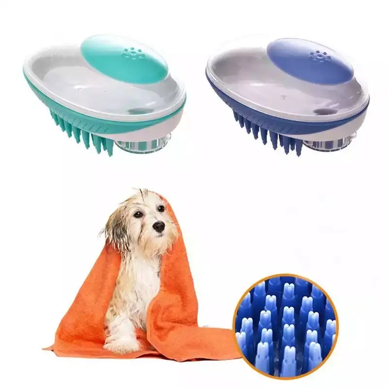 

Factory Wholesale Pet Dog Hair Anti-Skid Grooming Brush Pet Bathing Cleaning Brush