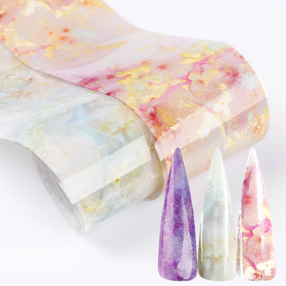 

Marble Colorful Floral Pattern Nail Foil Manicuring Foil Nail Art Transfer Sticker Nail