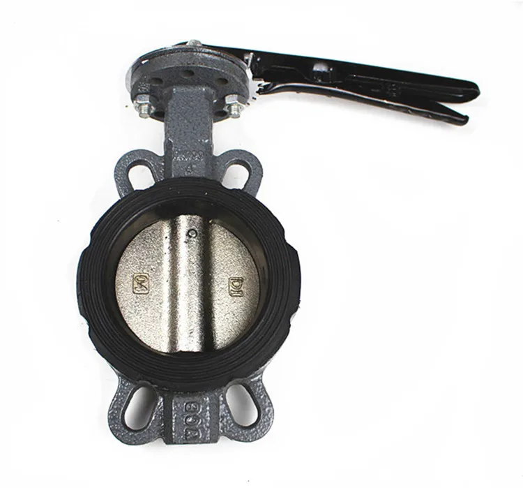 
China 150 Psi 6 Inch Rubber Seal Carbon Steel A216 WCB Wafer Type Butterfly Valve Exhaust 
