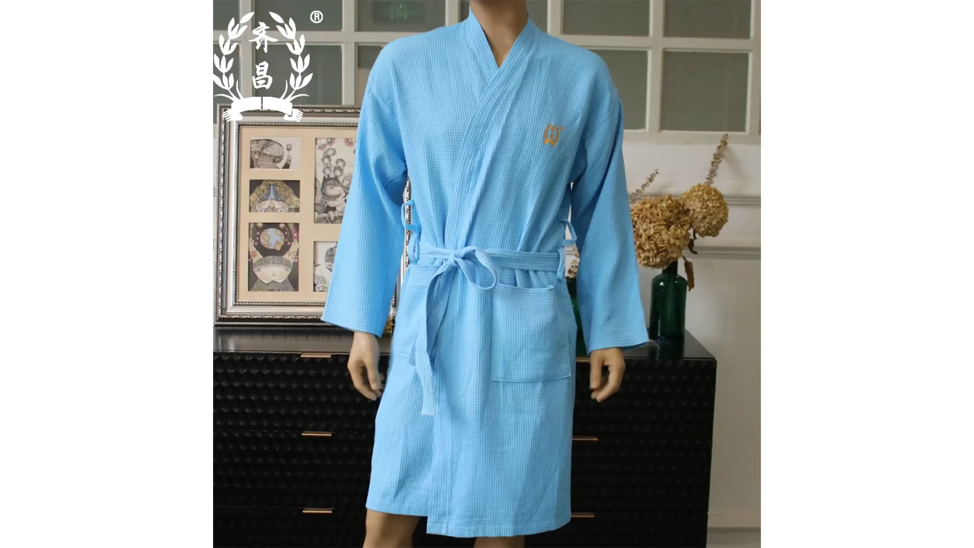 personalised waffle bathrobes