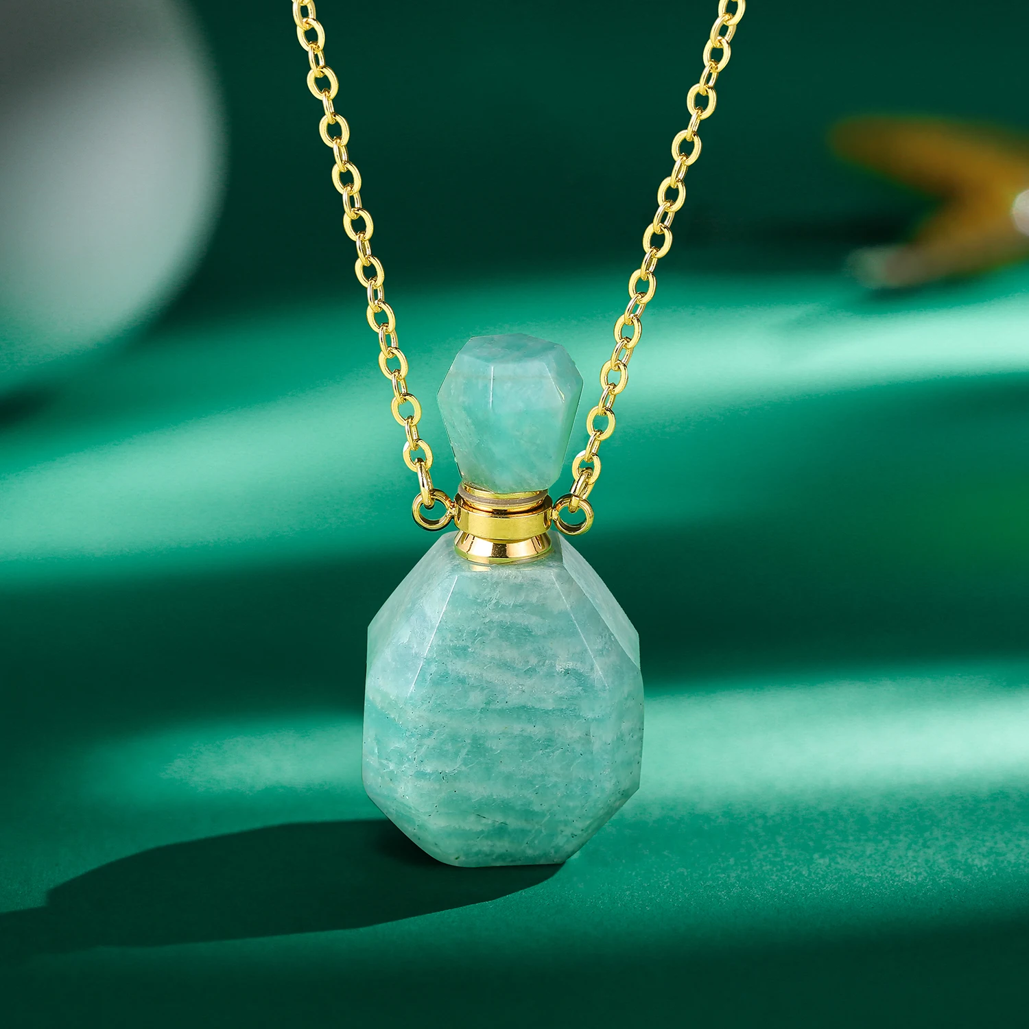 

Natural crystal bottle Necklace, Customized color