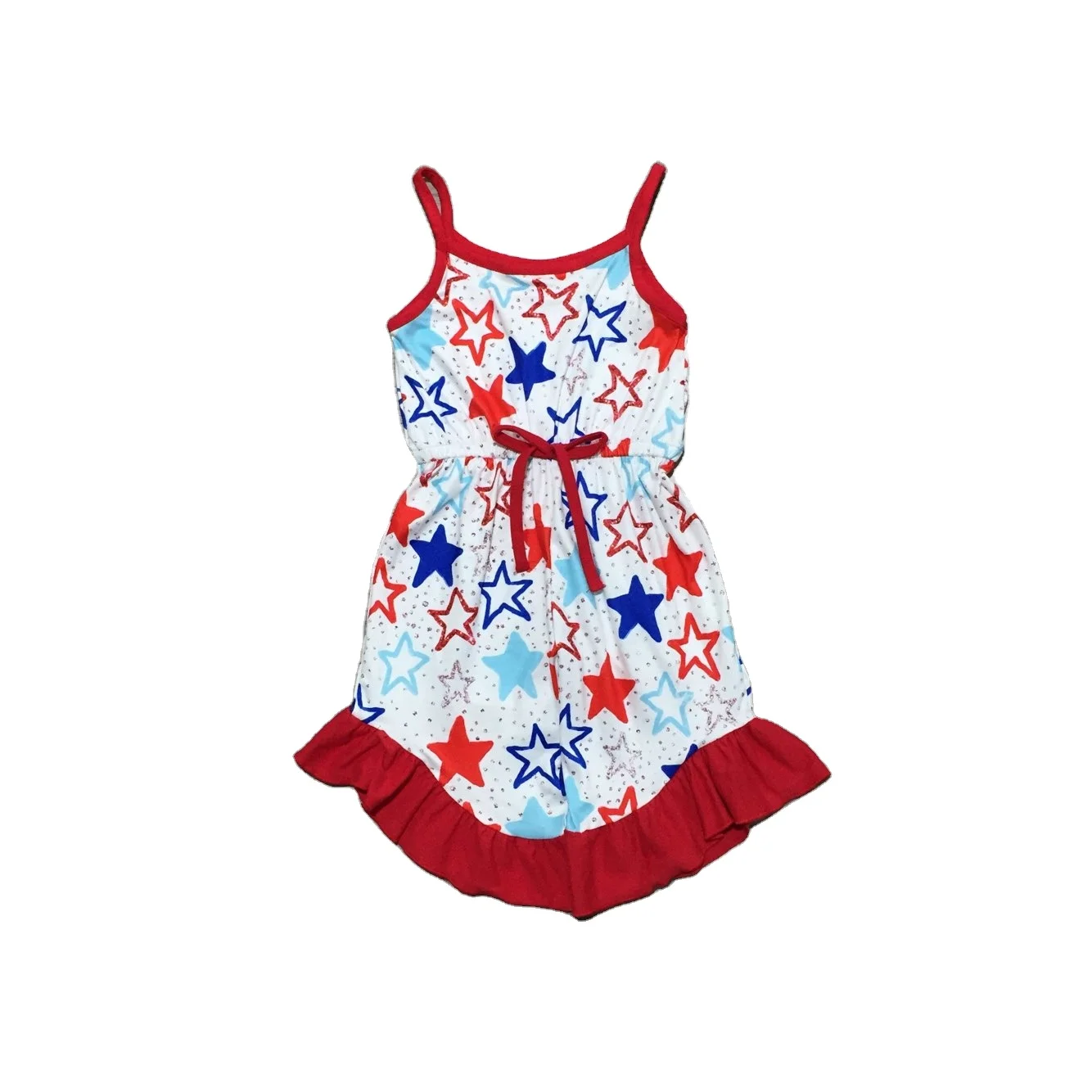 

Summer July 4th One Piece Toddler Girls Overalls Jumpsuit Milk Silk Kids Clothing, Brown