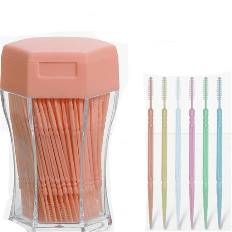 

reusable dental floss pick colored interdental brush floss slit between the teeth cleansing manufacture small moq low price, Natural