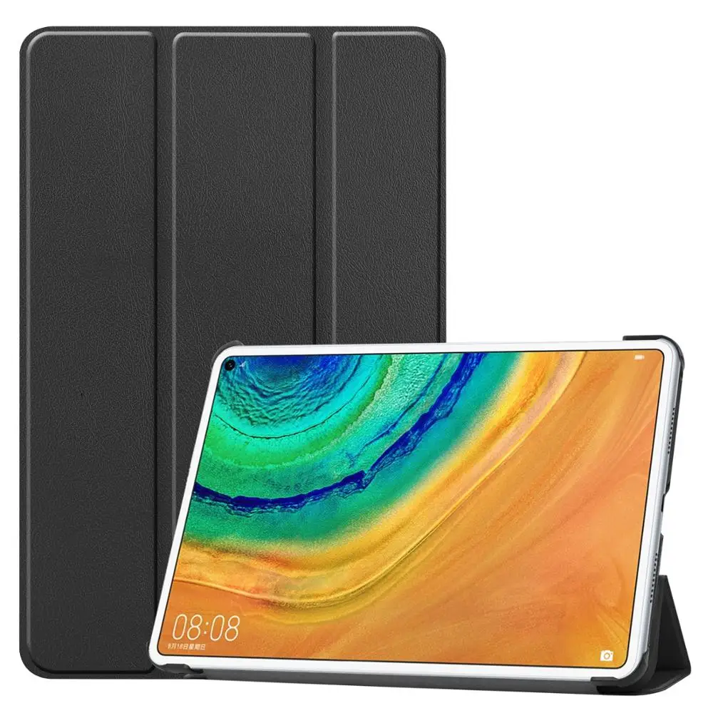 

Ultra Slim Stand Trifold Flip Cover PU Leather tablet case for Huawei MatePad Pro 10.8 cover black