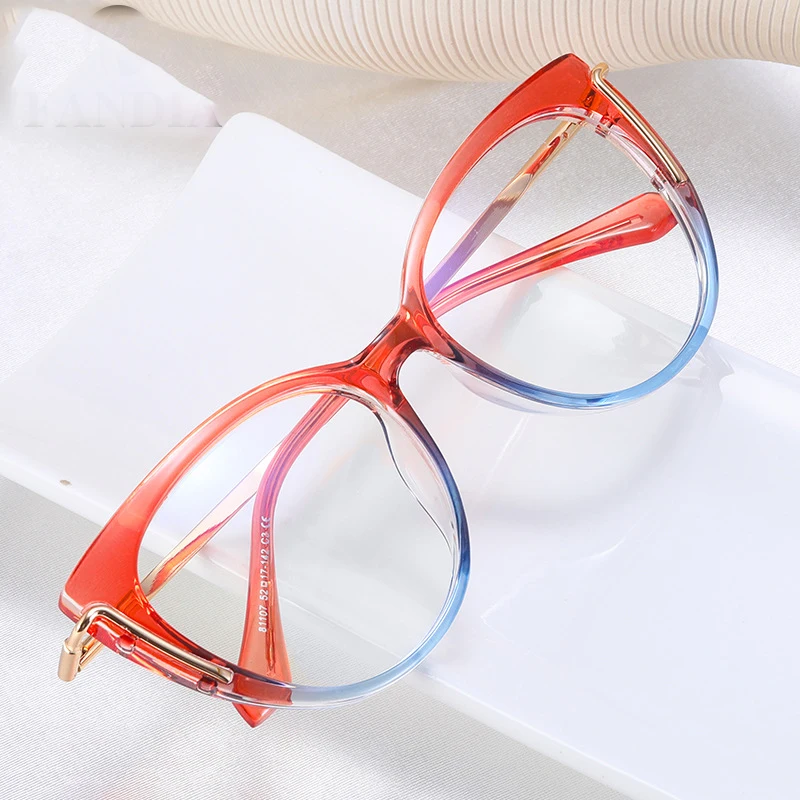 

81107 New Color TR90 Women's Anti-Blue Light Glasses Frame 2024 Cat Eye Fashionable Myopia Optical Glasses Frames