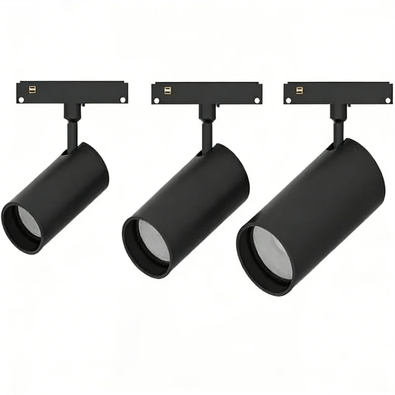 Modern Cylindrical Aluminum COB LED Track Spotlight 7W/12W/20W/25W for Office & Commercial Lighting