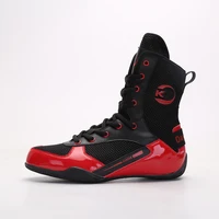 

Wholesale professional high top sport boots black boxing shoes for men