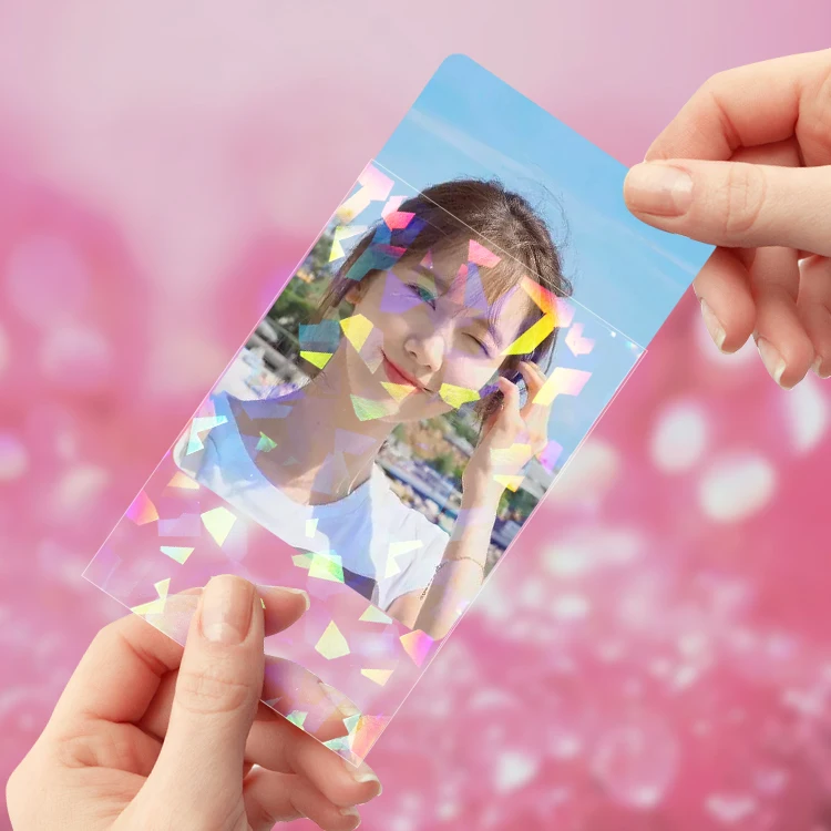 

In stock !!! New Release 2 Sides Diamond Hologram 1500pcs Holographic KPOP Photo Card Sleeves