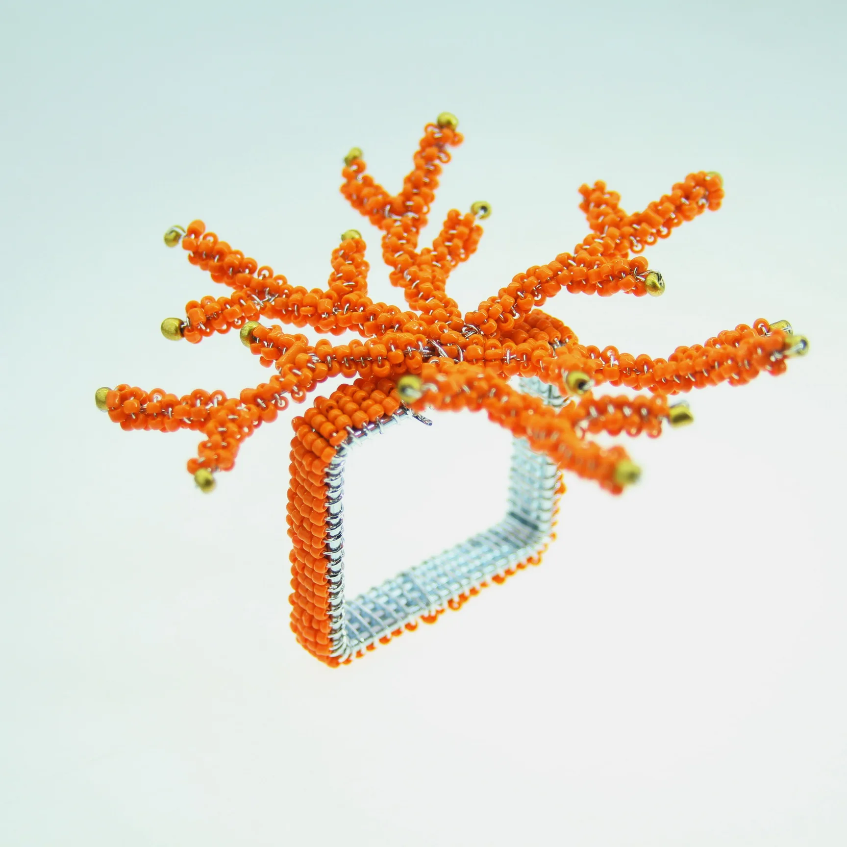 Coral Napkin Ring in Colors Glass Beads Napkin Holder for Kids Birthday Party Table Decoration Wholesale