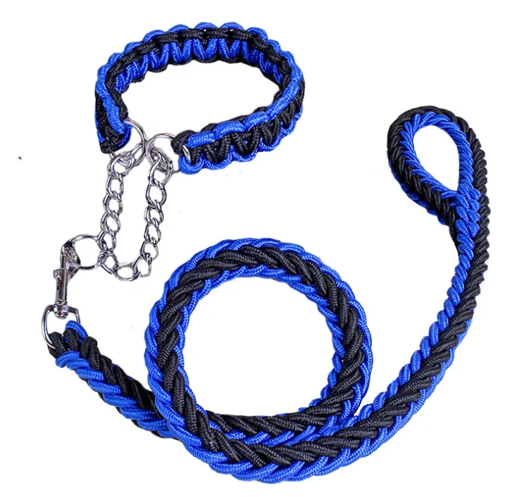 

Pet supplies Pet collar nylon traction rope dog leash, Blue, yellow, red, pink