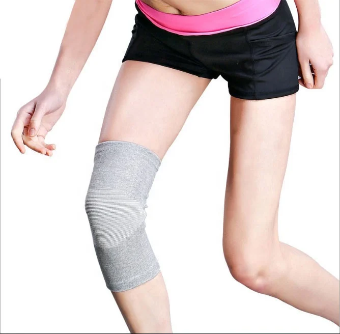 

Bamboo charcoal men and women four-sided bullet sports skid-proof and warm knee protector, Dark grey,black