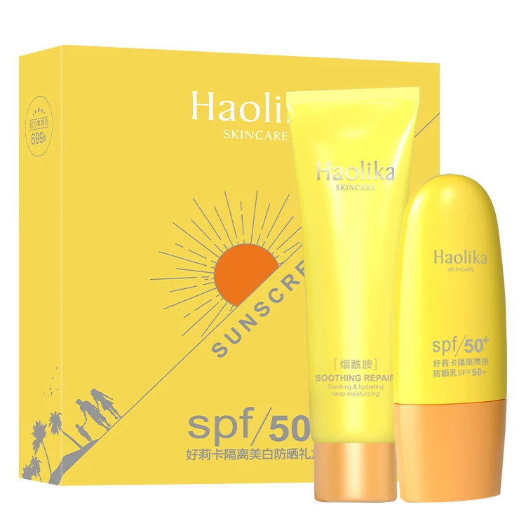 

Face Sunscreen Whitening Cream Body Sunblock Skin Protective Cream Anti-Aging Oil-control Moisturizing SPF50+ Facial Cream Set