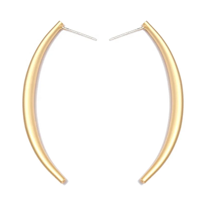 

Temperament Minimalist Vintage Stud Earrings Long Geometric Statement Retro Gold Silver Brincos for Girl Jewelry