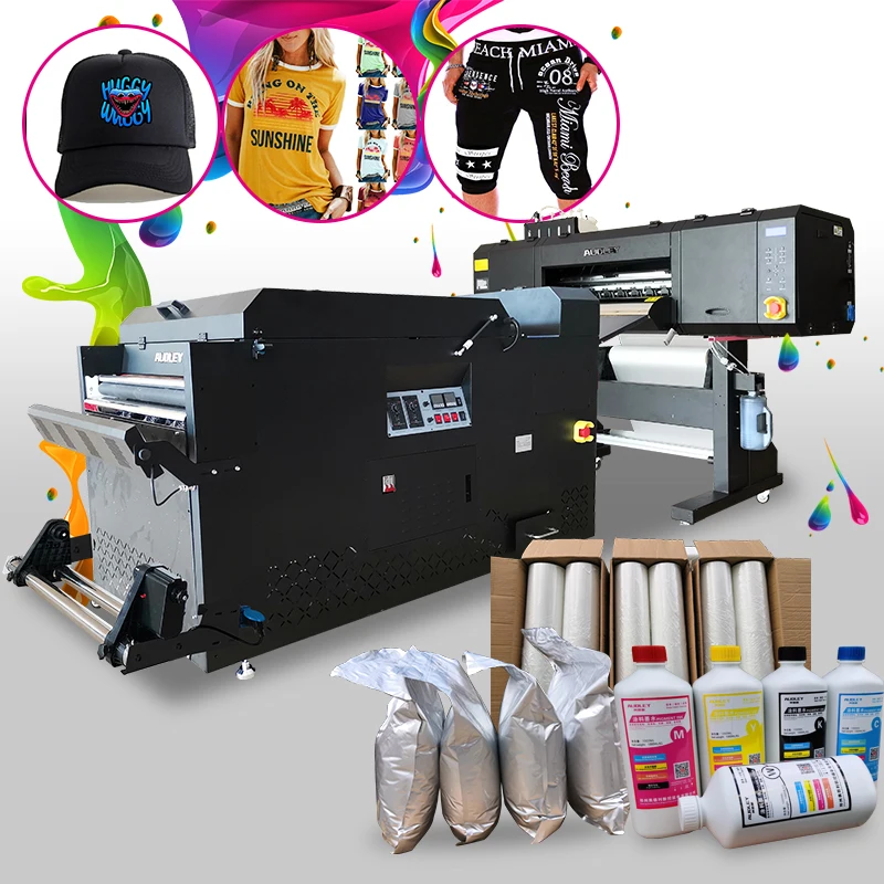 

Audley stable 4 i3200 head 60cm Digital pigment ink PET Film large dtf printer and shake powder machine dtf with Honson board