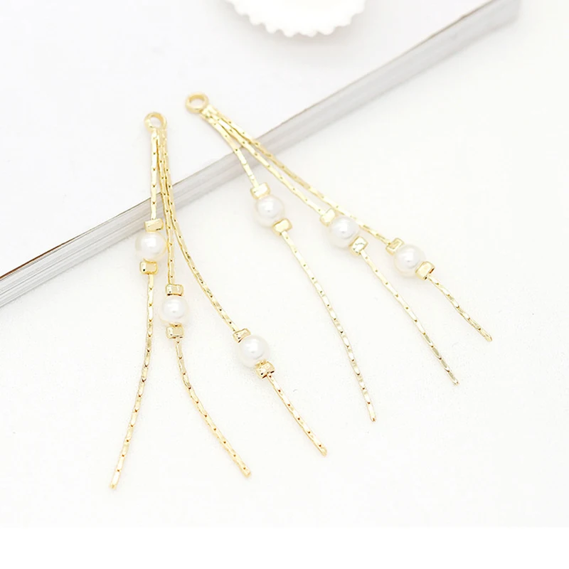 

XuQian Minimalist Pearl Earring Tassel Thread For Unique Jewelry Components