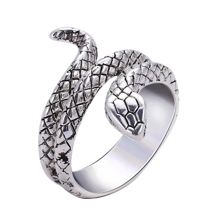 

Certified Factory Direct Sales: European And American Retro Snake Ring Girls Ring Retro Jewelry Men's Personality Trend Opening