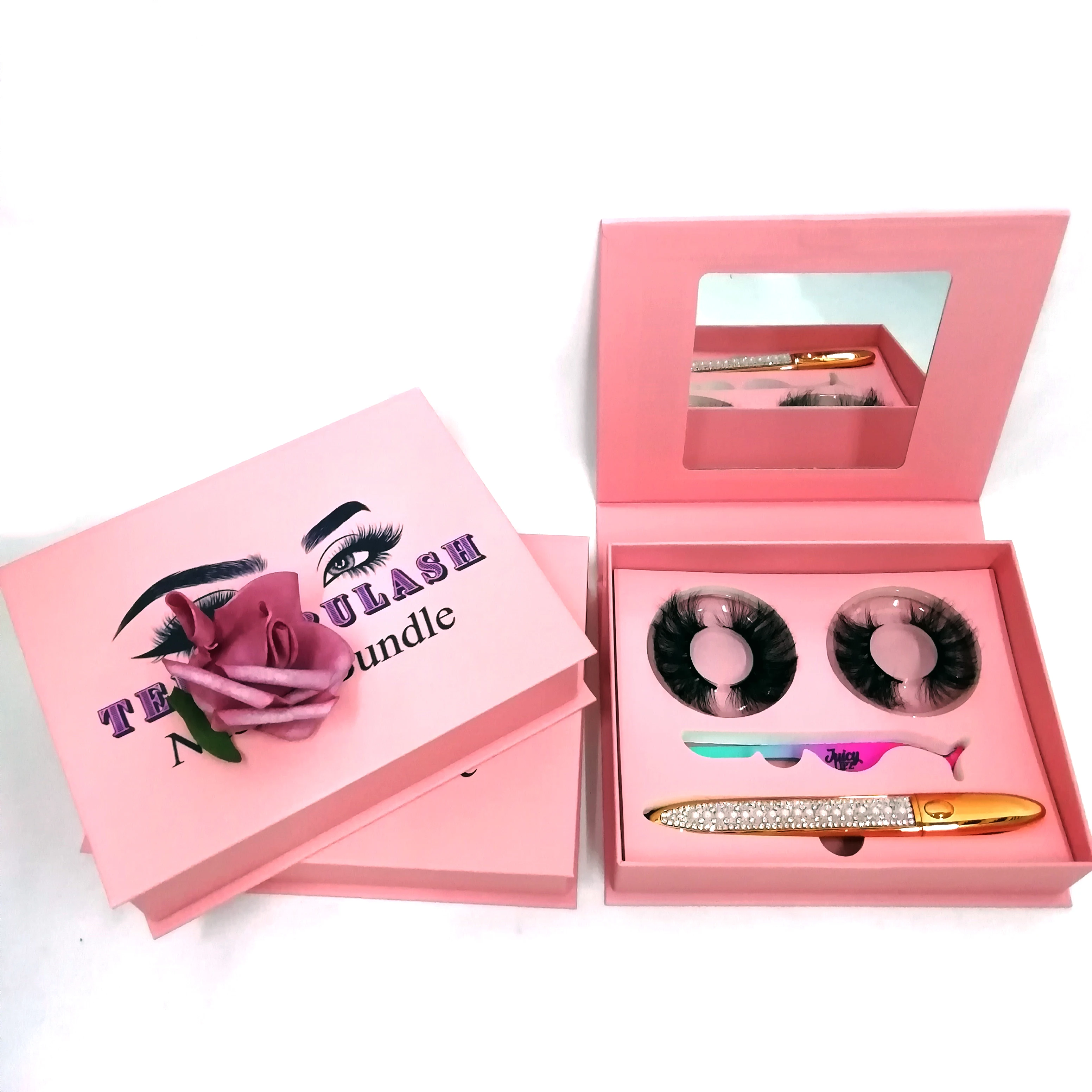 

Natural Long 100% Handmade Mink Eyelash Vendor Wholesale Private Label 3d Mink Lashes Accept Custom Boxes, Black