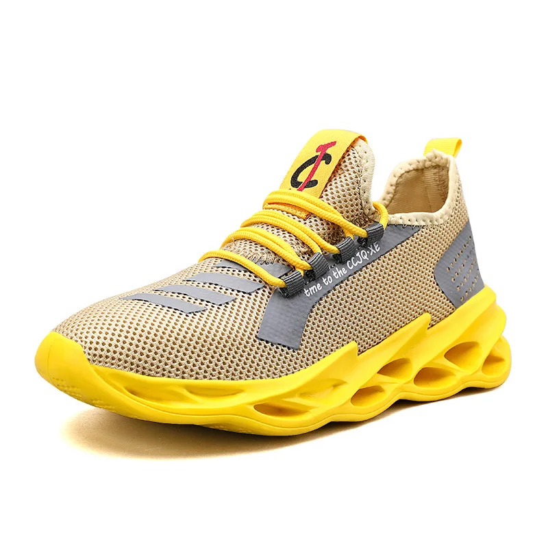 

Hot sale Fashion Men Yellow Summer Mesh Light weight trainer shoes man sneaker casual, As photos,or as your request