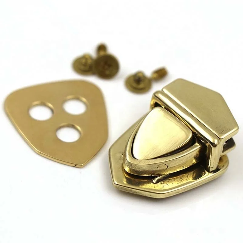 

Meetee AP651 Pure Brass Snap Buckles Replacement Accessories Bag Lock, Ancient gold