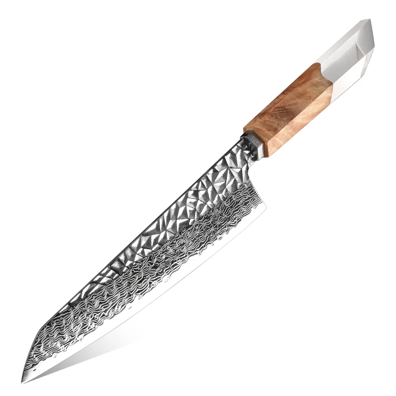 

Luxury 67 Layers Japanese Damascus Steel Kitchen Knife Hammer pattern Damascus Chef knife