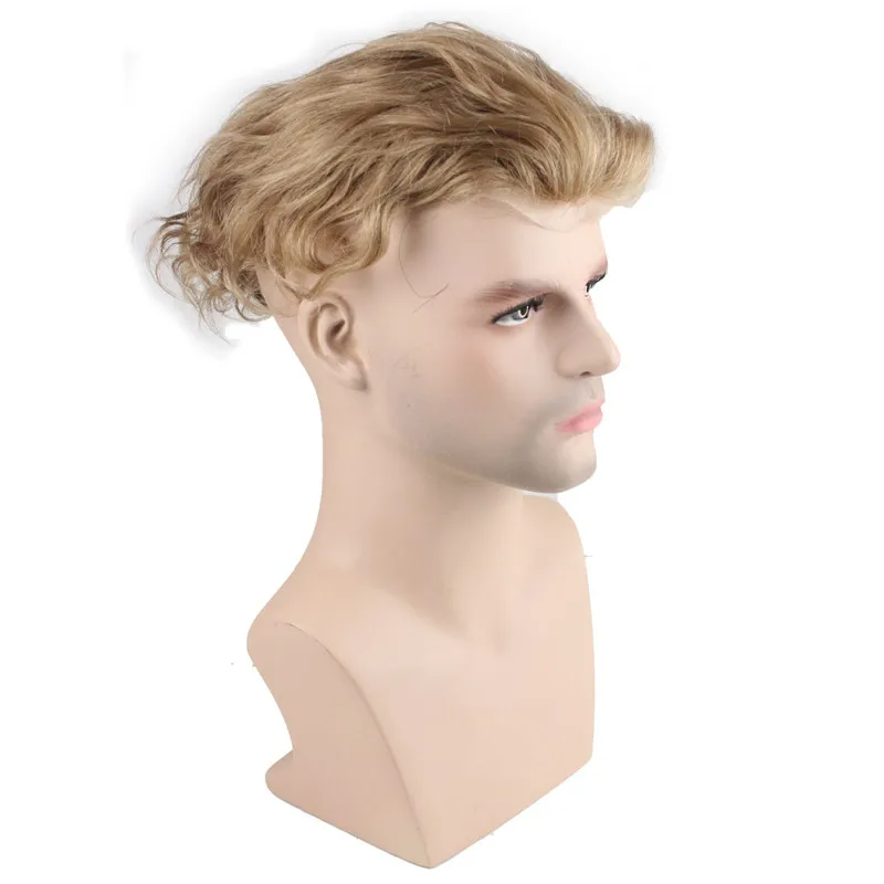 Eseewigs  Blonde Toupee Hairpiece Human Hair Toupee Wig Super Thin Skin Hair Replacement (#21 Ash Blonde)