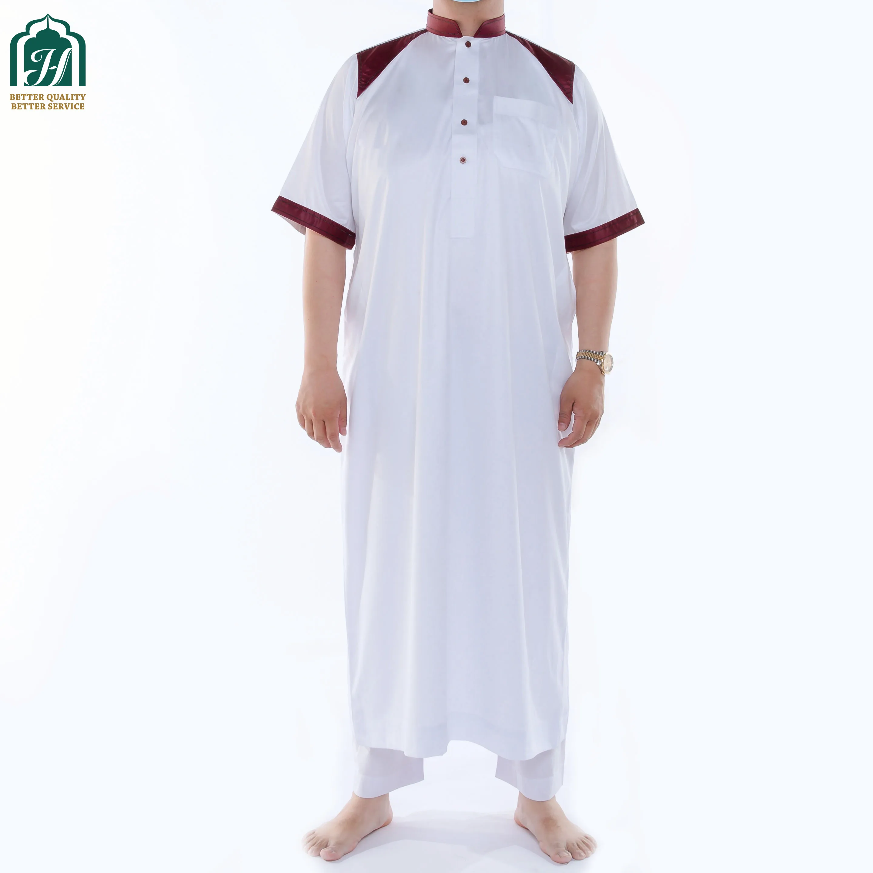 

Men Thobes Islamic Clothing Short Sleeve Kurta Turkish Dress Qamis Muslim Man Thobe Jilbaba, Customers' requirements