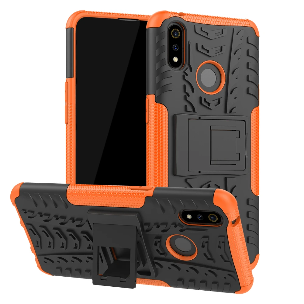 

Mobile Phone Case For Oppo Realme 3Pro Case Tire Pattern Cover With Kickstand Armor