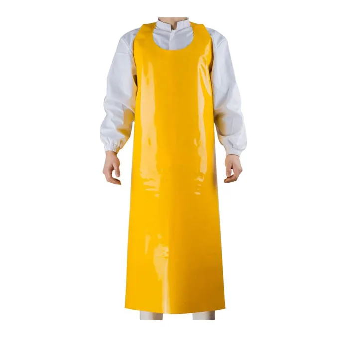 

Oil Resistant Waterproof Ultra Lightweight Yellow TPU Apron For Dishwashing Butcher
