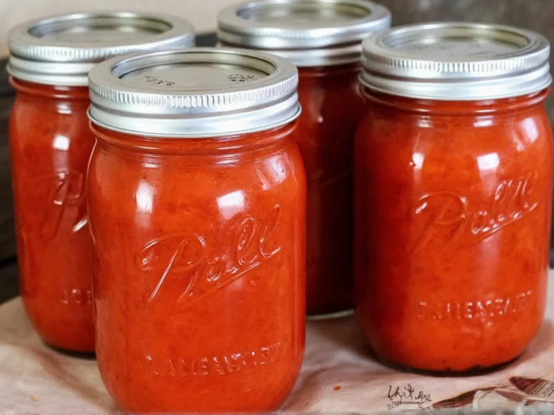 Homemade lasagna sauce in mason jars for storage