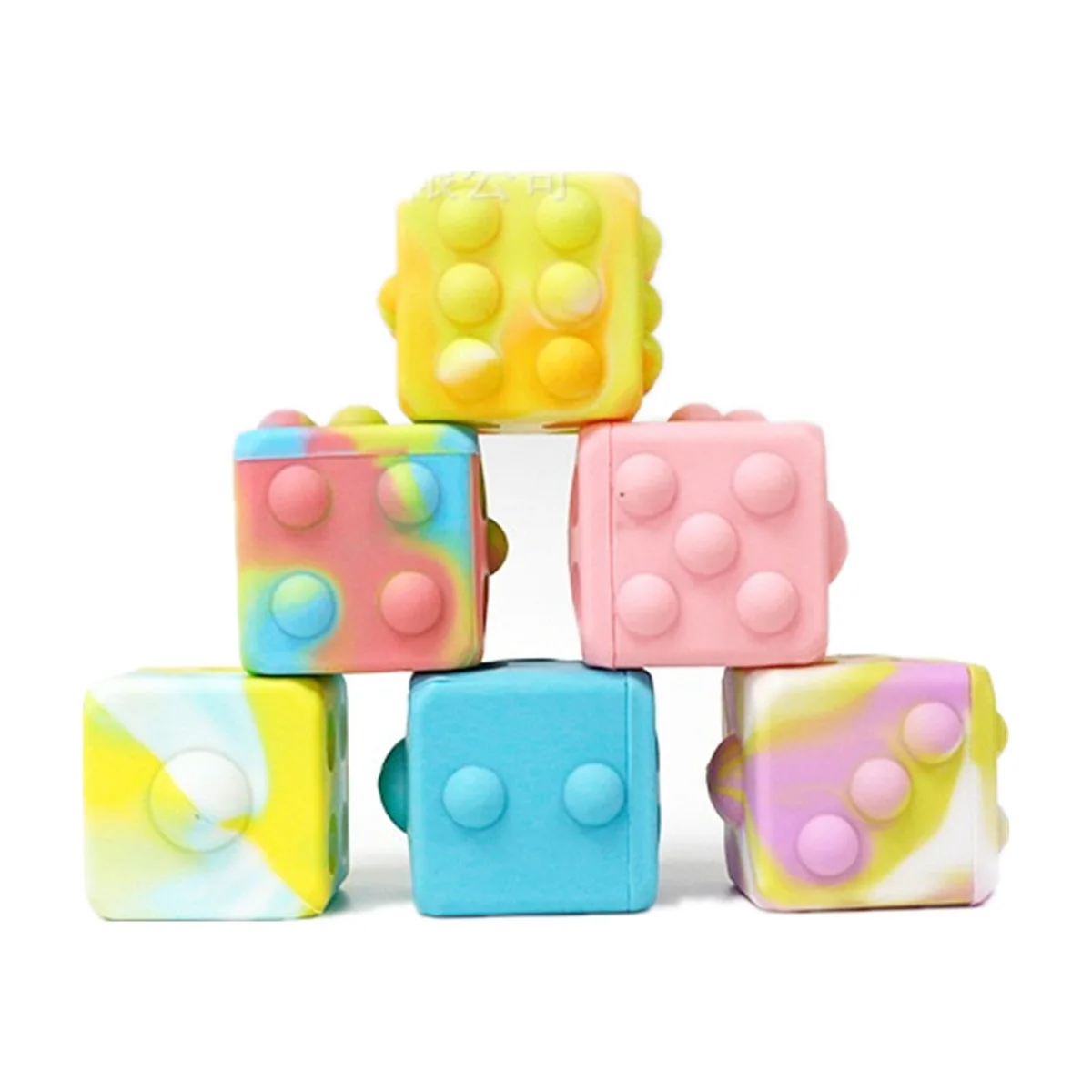 

Factory Rainbow 3D Squishy Stress Relief Fidget Toys Sensory Squeeze Push Bubble Popper Pop Fidget Cube Decompression Ball