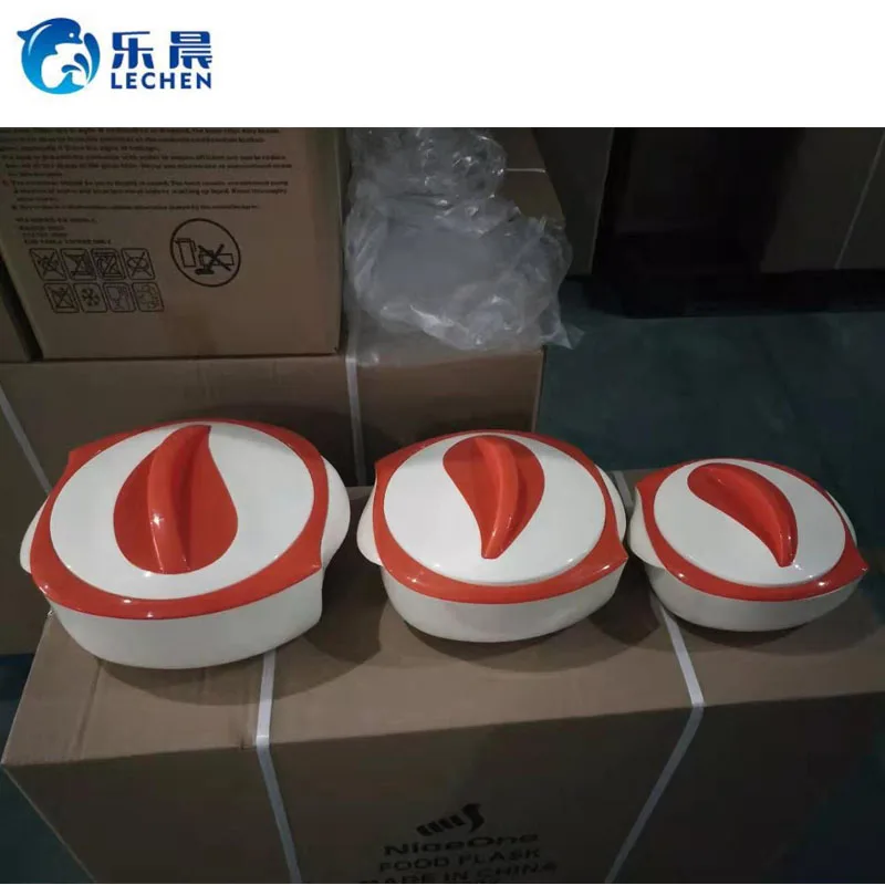 

ABS+Stainless Steel Thermal Food warmer hot pot Lunch Box Container food warmer set Food Warmer 3 pcs set 1.5+2.5+3.5L, As photo
