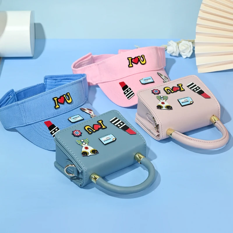 

Hot-selling luxury fashion women handbags Korean version of spring diamond purse and hat sets, Customizable