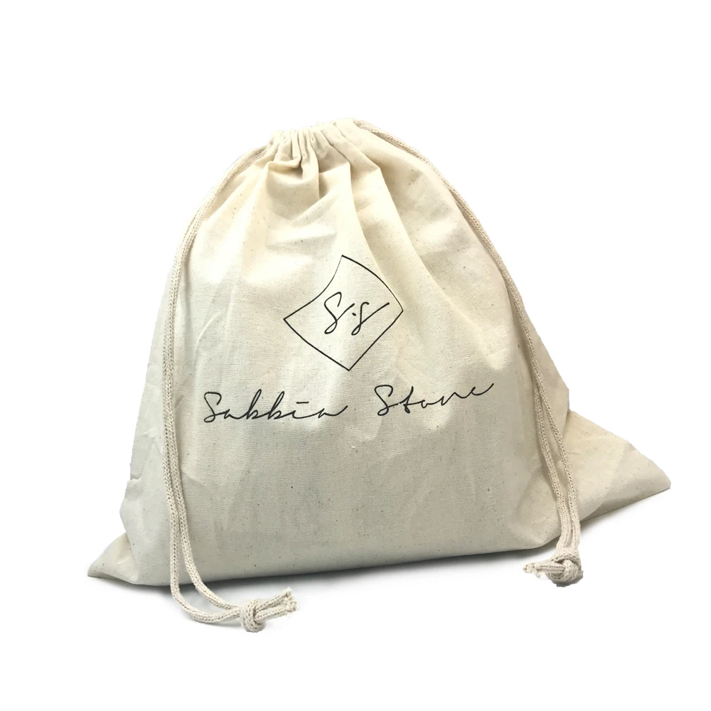 

wholesale recycled thin black white cotton dust bag for handbag, Customized color