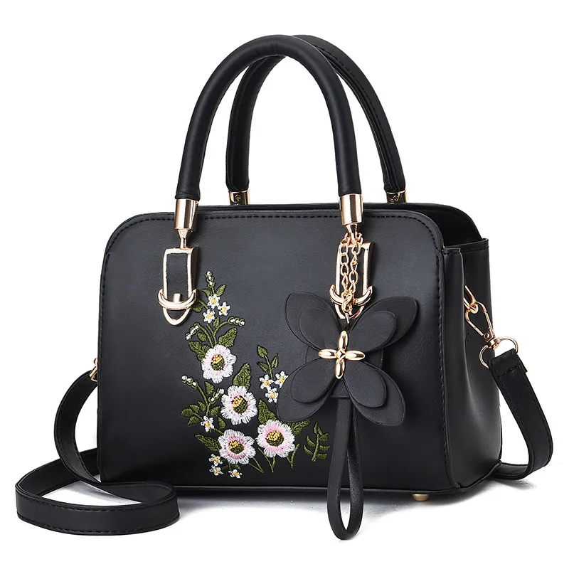 

Newest Fashion Patchwork Embroidery Flower new Crossbody ladies handbags for women